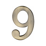 M Marcus Heritage Brass Numeral 9 - 51mm Self Adhesive